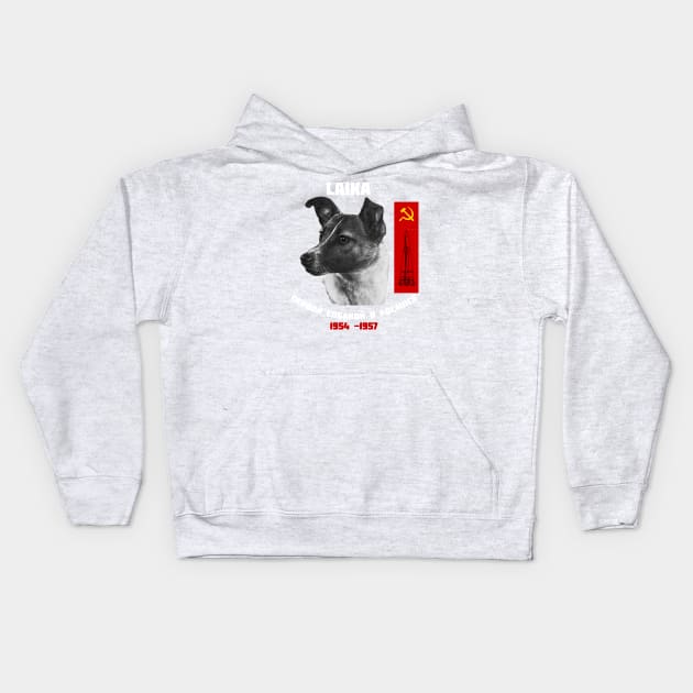 Laika the Space Dog Kids Hoodie by ocsling